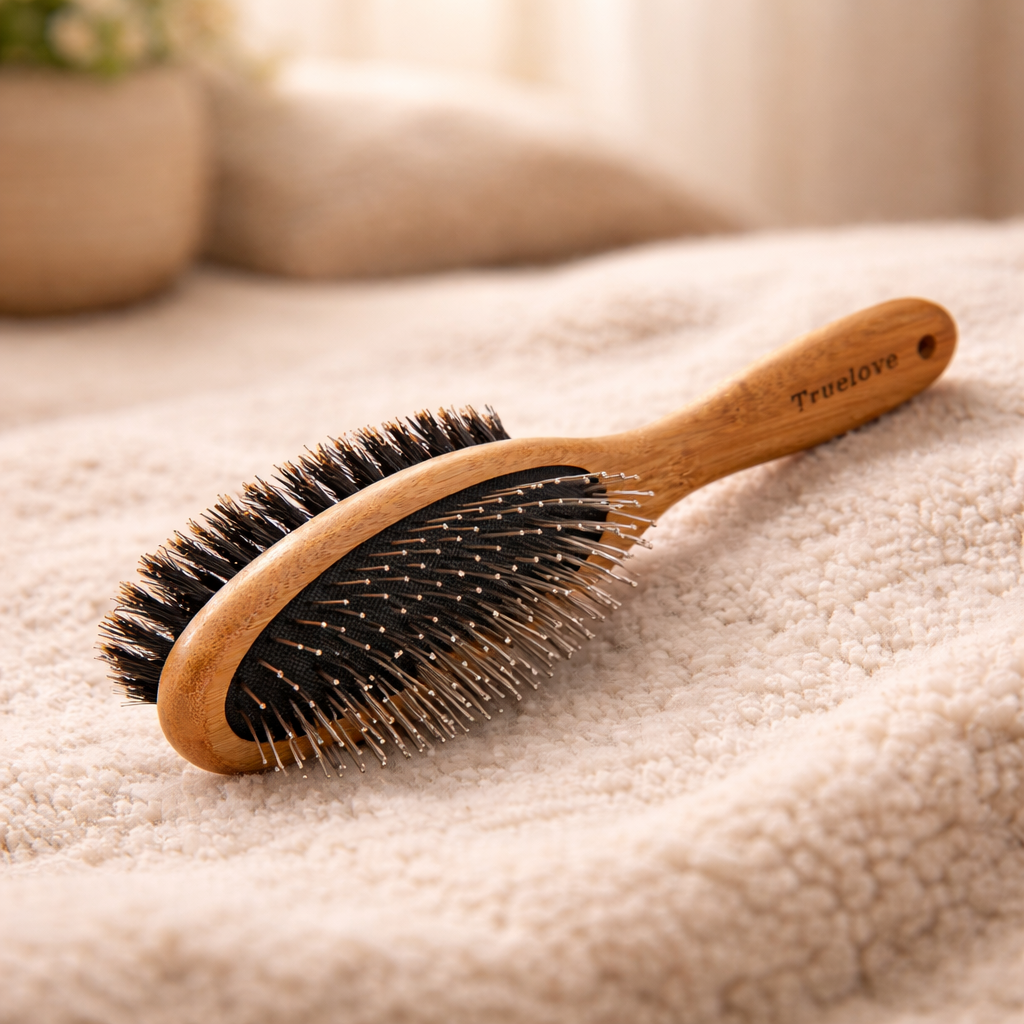 Professional double-sided wooden grooming brush