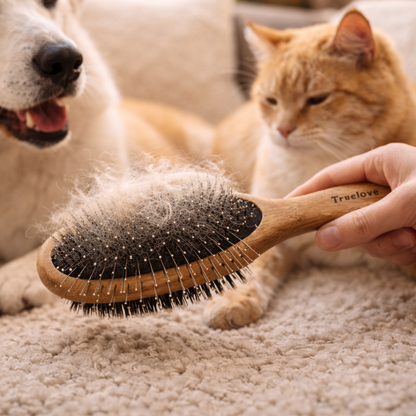 Professional double-sided wooden grooming brush